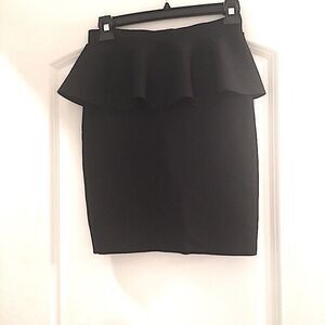 BCBGMAXAZRIA Black Peplum Skirt 